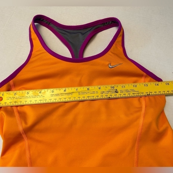 Nike Dri Fit fitted razor back Tank Top in orange and purple Size Small B4 - Picture 6 of 7